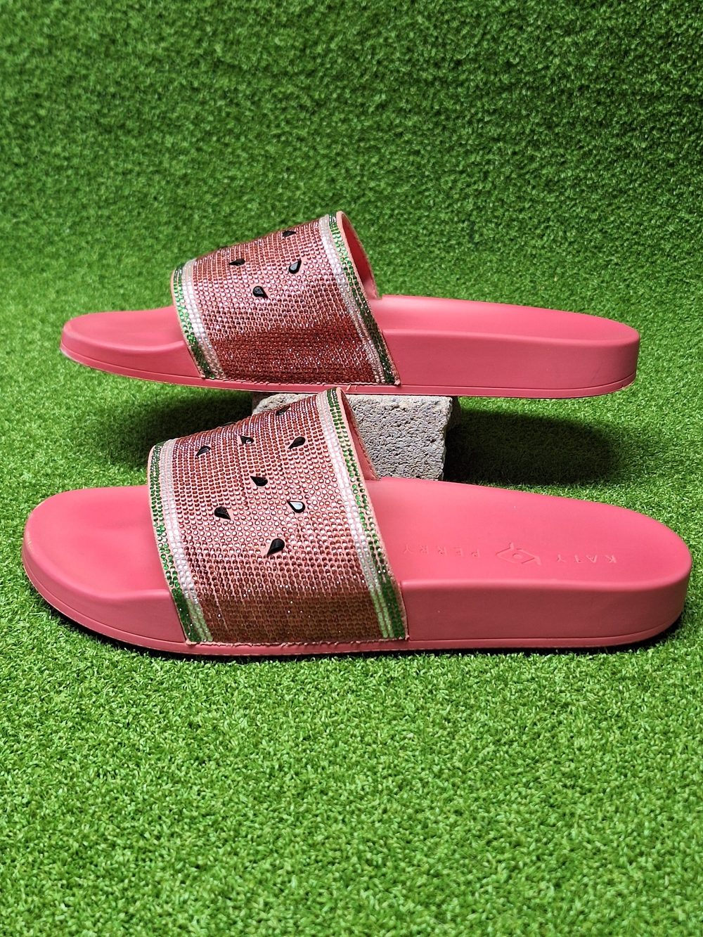 Katy Perry The Jimmi Watermelon Embellished Slide Sandal Size 8